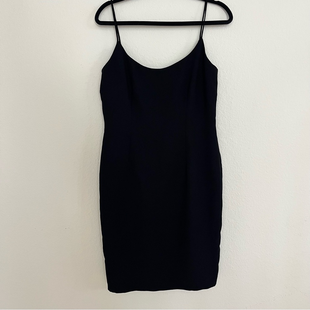 Maggy London Petite Black Mini Dress | Silk Blend Classic LBD‎ Minimal Chic